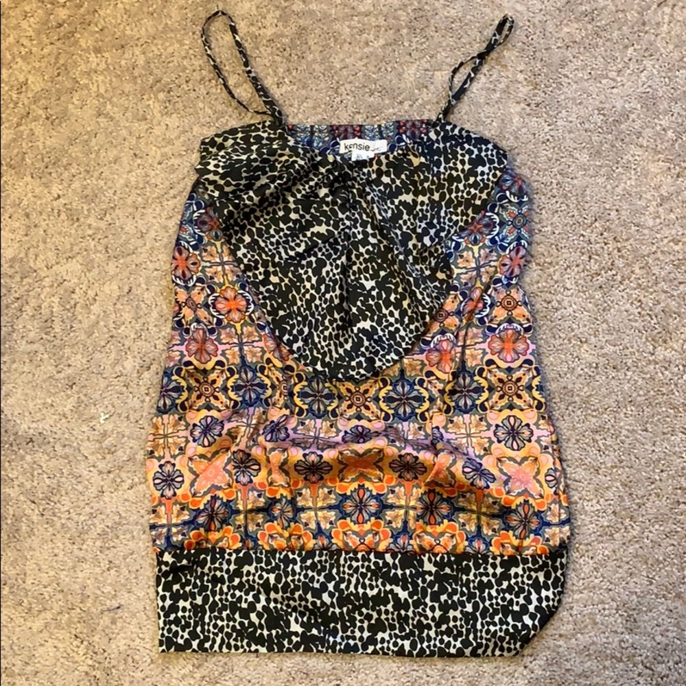 Kenzie silk patterned tank top